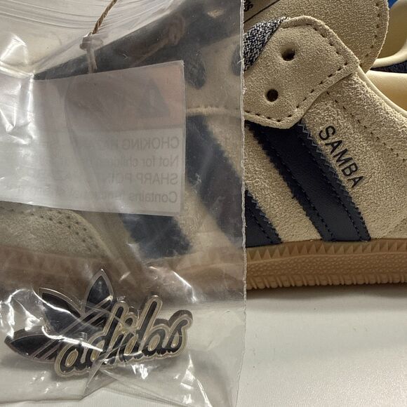 Adidas 7.5 Men’s Samba OG Warm Vanilla Night Indigo Enamel Lace Bling NIB main image 5
